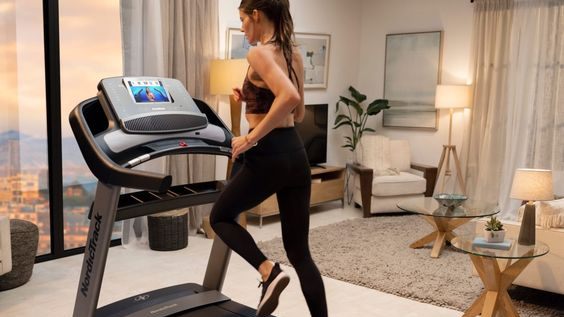 Working out on treadmill with iFit