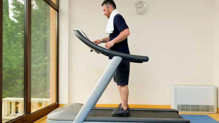 man using a treadmill